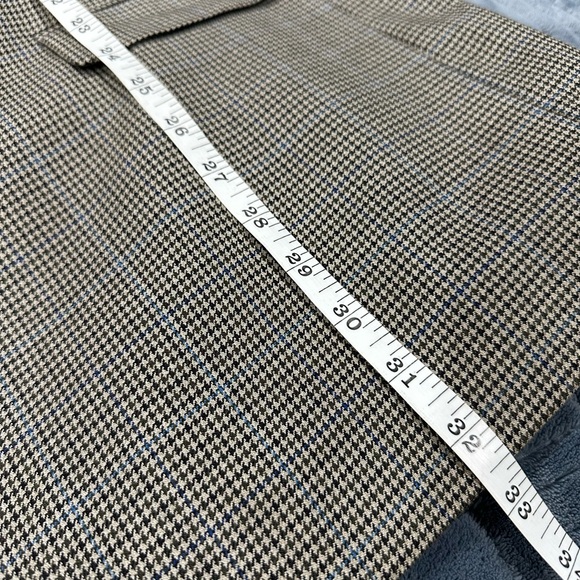Lauren Ralph Lauren Silk Blazer Jacket Mens 44L Houndstooth Windowpane Gray - Picture 6 of 7